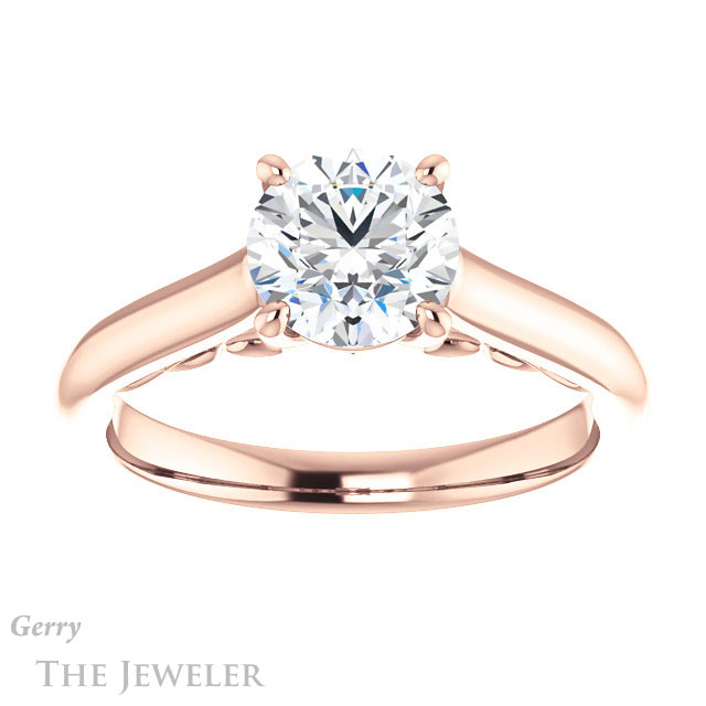 Round Cut Forever One Moissanite Engagement Ring #GTJ1160-round-fo-r 1 Round Cut Forever One Moissanite Engagement Ring #GTJ1160-round-fo-r