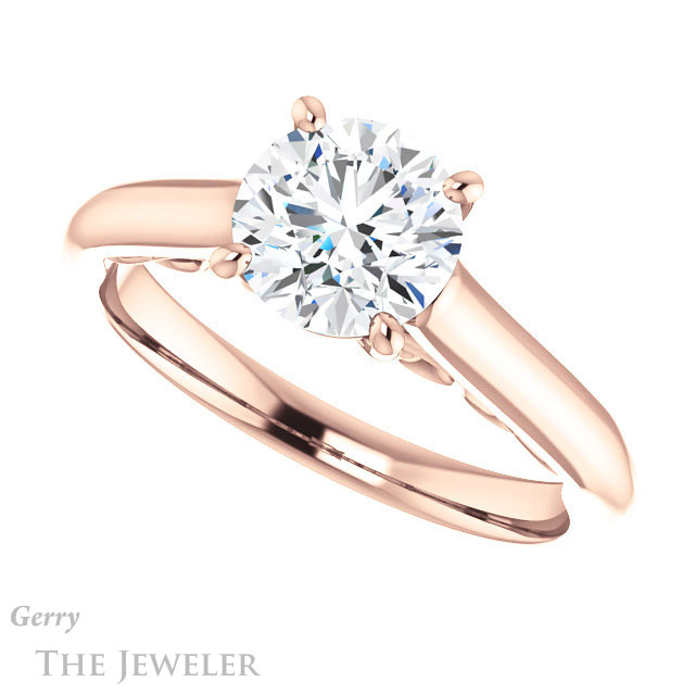 Round Cut Forever One Moissanite Engagement Ring #GTJ1160-round-fo-r 5 Round Cut Forever One Moissanite Engagement Ring #GTJ1160-round-fo-r