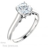 Round Cut Forever One Moissanite Engagement Ring #GTJ1160-round-fo-w