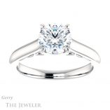 Round Cut Forever One Moissanite Engagement Ring #GTJ1160-round-fo-w