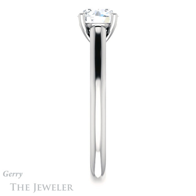 Round Cut Forever One Moissanite Engagement Ring #GTJ1160-round-fo-w