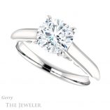 Round Cut Forever One Moissanite Engagement Ring #GTJ1160-round-fo-w