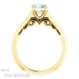 Round Cut Forever One Moissanite Engagement Ring #GTJ1160-round-fo-y 2 Round Cut Forever One Moissanite Engagement Ring #GTJ1160-round-fo-y