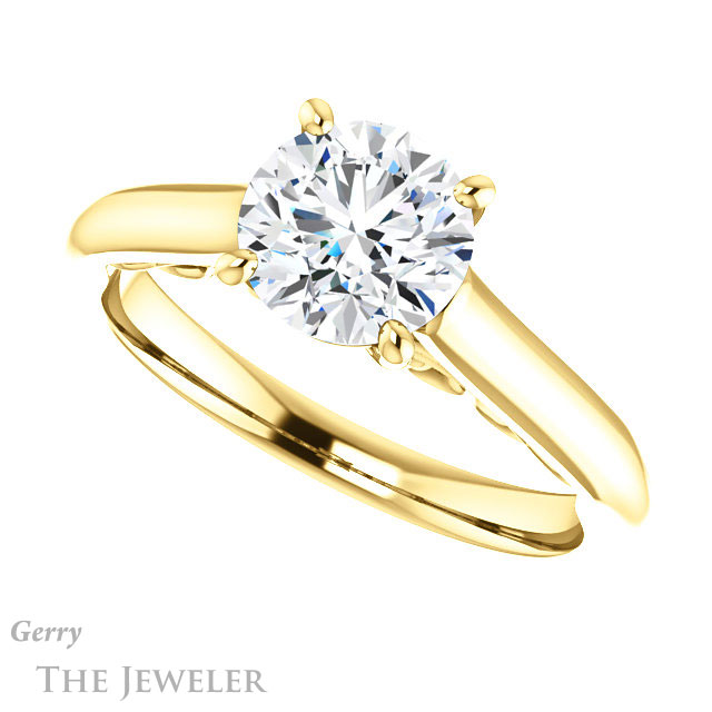 Round Cut Forever One Moissanite Engagement Ring #GTJ1160-round-fo-y 5 Round Cut Forever One Moissanite Engagement Ring #GTJ1160-round-fo-y