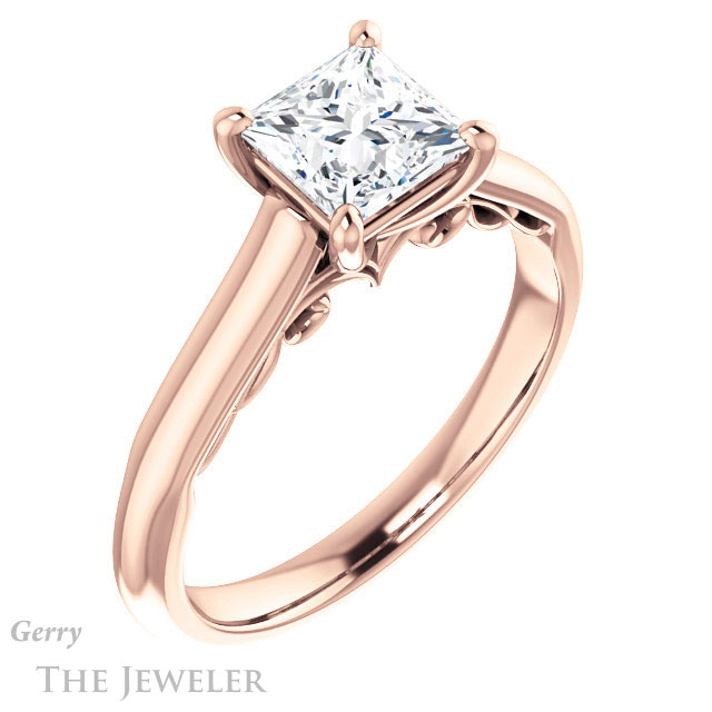 Princess Cut Forever One Moissanite Engagement Ring #GTJ1160-square-fo-r 4 Princess Cut Forever One Moissanite Engagement Ring #GTJ1160-square-fo-r