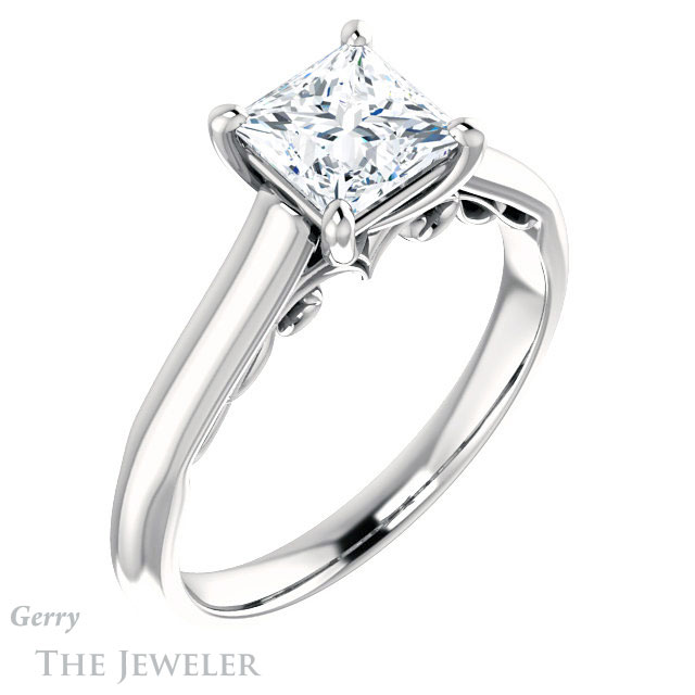 Princess Cut Forever One Moissanite Engagement Ring #GTJ1160-square-fo-w