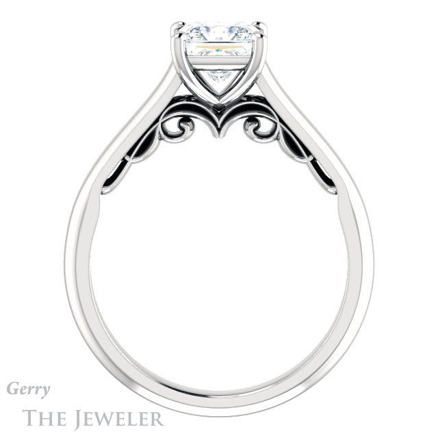 Princess Cut Forever One Moissanite Engagement Ring #GTJ1160-square-fo-w