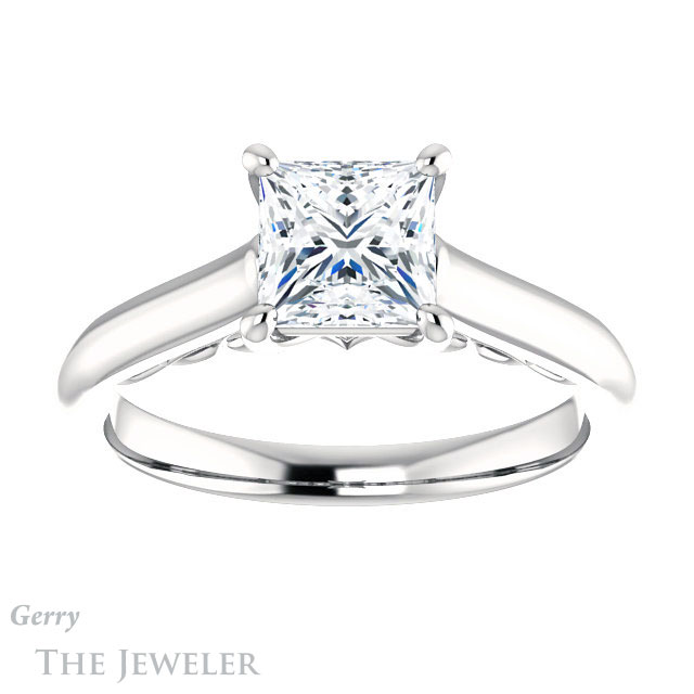 Princess Cut Forever One Moissanite Engagement Ring #GTJ1160-square-fo-w