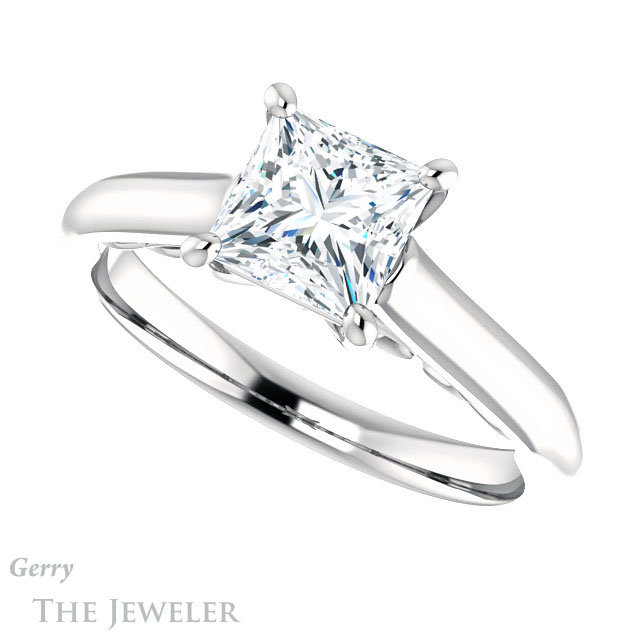 Princess Cut Forever One Moissanite Engagement Ring #GTJ1160-square-fo-w