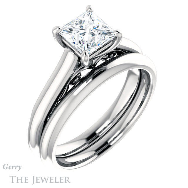 Princess Cut Forever One Moissanite Engagement Ring #GTJ1160-square-fo-w
