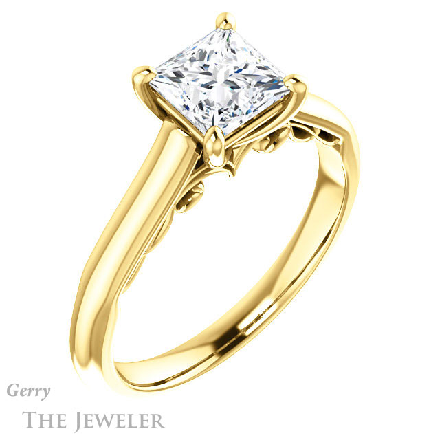 Princess Cut Forever One Moissanite Engagement Ring #GTJ1160-square-fo-y
