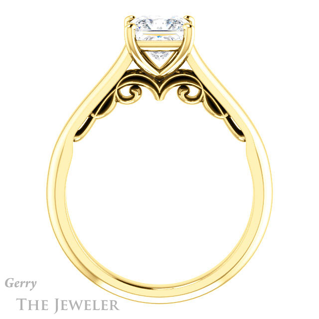 Princess Cut Forever One Moissanite Engagement Ring #GTJ1160-square-fo-y