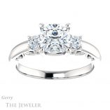 Cushion Cut Forever One Moissanite Engagement Ring #GTJ1161-cushion-fo-w 1 Cushion Cut Forever One Moissanite Engagement Ring #GTJ1161-cushion-fo-w