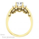 Cushion Cut Forever One Moissanite Engagement Ring #GTJ1161-cushion-fo-y 2 Cushion Cut Forever One Moissanite Engagement Ring #GTJ1161-cushion-fo-y
