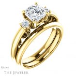 Cushion Cut Forever One Moissanite Engagement Ring #GTJ1161-cushion-fo-y 6 Cushion Cut Forever One Moissanite Engagement Ring #GTJ1161-cushion-fo-y