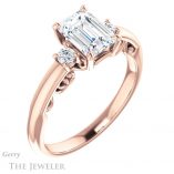 Emerald Cut Forever Brilliant Moissanite Engagement Ring #GTJ1161-emerald-fb-r