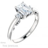 Emerald Cut Forever Brilliant Moissanite Engagement Ring #GTJ1161-emerald-fb-w