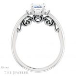 Emerald Cut Forever Brilliant Moissanite Engagement Ring #GTJ1161-emerald-fb-w