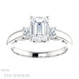 Emerald Cut Forever Brilliant Moissanite Engagement Ring #GTJ1161-emerald-fb-w