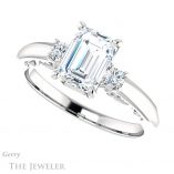 Emerald Cut Forever Brilliant Moissanite Engagement Ring #GTJ1161-emerald-fb-w
