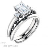 Emerald Cut Forever Brilliant Moissanite Engagement Ring #GTJ1161-emerald-fb-w
