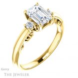Emerald Cut Forever Brilliant Moissanite Engagement Ring #GTJ1161-emerald-fb-y