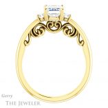 Emerald Cut Forever Brilliant Moissanite Engagement Ring #GTJ1161-emerald-fb-y