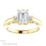 Emerald Cut Forever Brilliant Moissanite Engagement Ring #GTJ1161-emerald-fb-y