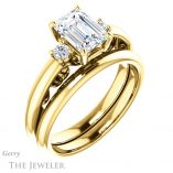Emerald Cut Forever Brilliant Moissanite Engagement Ring #GTJ1161-emerald-fb-y