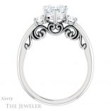 Heart Shaped Forever One Moissanite Engagement Ring #GTJ1161-heart-fb-w 2 Heart Shaped Forever Brilliant Moissanite Engagement Ring #GTJ1161-heart-fb-w