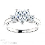 Heart Shaped Forever One Moissanite Engagement Ring #GTJ1161-heart-fb-w 1 Heart Shaped Forever Brilliant Moissanite Engagement Ring #GTJ1161-heart-fb-w