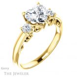 Heart Shaped Forever Brilliant Moissanite Engagement Ring #GTJ1161-heart-fb-y