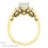 Heart Shaped Forever Brilliant Moissanite Engagement Ring #GTJ1161-heart-fb-y