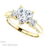 Heart Shaped Forever Brilliant Moissanite Engagement Ring #GTJ1161-heart-fb-y