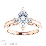 Marquise Cut Forever One Moissanite Engagement Ring #GTJ1161-marquise-fb-r 1 Marquise Cut Forever Brilliant Moissanite Engagement Ring #GTJ1161-marquise-fb-r
