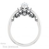 Marquise Cut Forever One Moissanite Engagement Ring #GTJ1161-marquise-fb-w 2 Marquise Cut Forever Brilliant Moissanite Engagement Ring #GTJ1161-marquise-fb-w