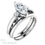 Marquise Cut Forever One Moissanite Engagement Ring #GTJ1161-marquise-fb-w 6 Marquise Cut Forever Brilliant Moissanite Engagement Ring #GTJ1161-marquise-fb-w
