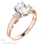 Oval Shaped Forever One Moissanite Engagement Ring #GTJ1161-oval-fo-r