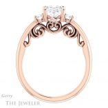 Oval Shaped Forever One Moissanite Engagement Ring #GTJ1161-oval-fo-r