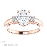 Oval Shaped Forever One Moissanite Engagement Ring #GTJ1161-oval-fo-r