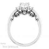 Oval Shaped Forever One Moissanite Engagement Ring #GTJ1161-oval-fo-w