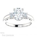 Oval Shaped Forever One Moissanite Engagement Ring #GTJ1161-oval-fo-w