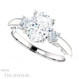 Oval Shaped Forever One Moissanite Engagement Ring #GTJ1161-oval-fo-w