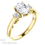 Oval Shaped Forever One Moissanite Engagement Ring #GTJ1161-oval-fo-y