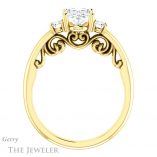 Oval Shaped Forever One Moissanite Engagement Ring #GTJ1161-oval-fo-y