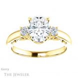 Oval Shaped Forever One Moissanite Engagement Ring #GTJ1161-oval-fo-y