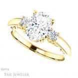 Oval Shaped Forever One Moissanite Engagement Ring #GTJ1161-oval-fo-y
