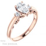 Pear Shaped Forever Brilliant Moissanite Engagement Ring #GTJ1161-pear-fb-r