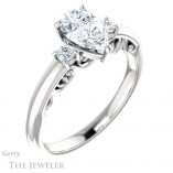 Pear Shaped Forever Brilliant Moissanite Engagement Ring #GTJ1161-pear-fb-w
