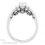 Pear Shaped Forever Brilliant Moissanite Engagement Ring #GTJ1161-pear-fb-w